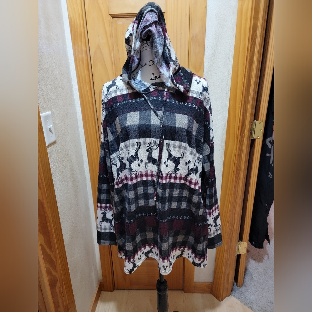 Sew In Love, 2XL, Reindeer Multi Colored Print.